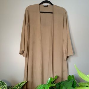Olive Crepe Knee-Length Kimono